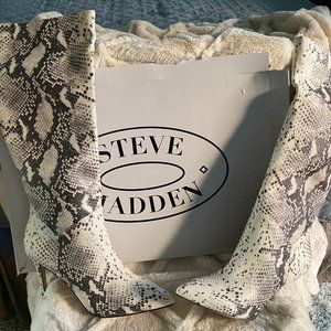 Steve Madden Kinga Natural Snake Boots